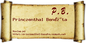 Princzenthal Benáta névjegykártya